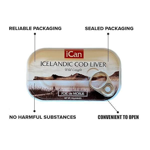 ICELANDIC COD LIVER WILD CAUGHT (FOIE DE MORUE) 4OZ. (PACK OF 12 CANS)
