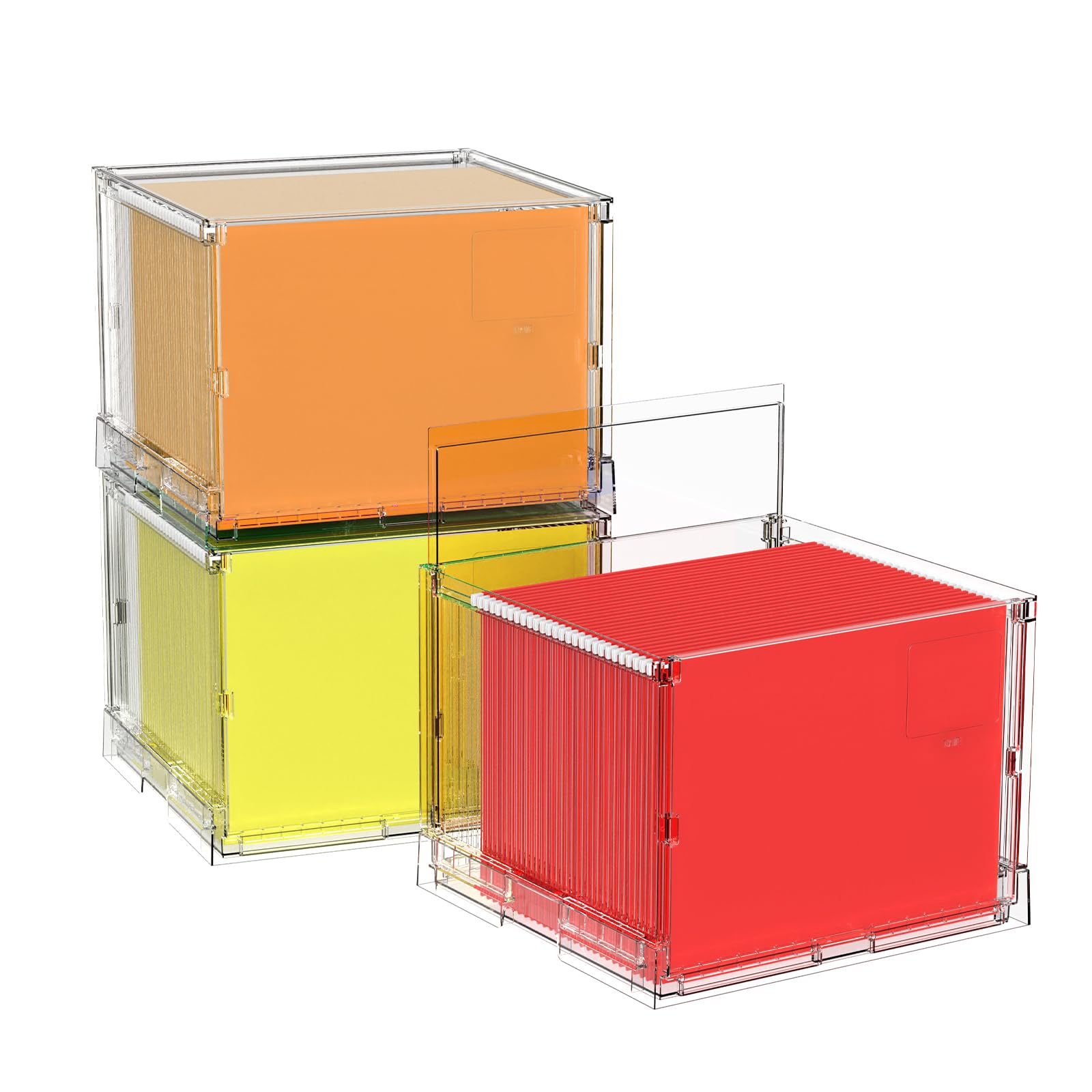 Photo 1 of UMAIL File Box,Hanging File Organizer,Portable Storage Bins with Lids,Letter-size File Holder File Cabinet for Office/Home/Decor No Folders(3Pack)