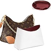 OAikor Purse Organizer Insert Compatible with LV Boulogne PM Bag,Upgraded Lightweight Water-Resistant Dupontpaper boulogne bag insert organizer Shaper for Luxury Bags(White-Red)