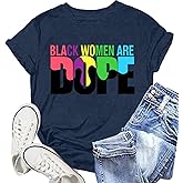NEWKA African Proud Shirts for Women Black History T-Shirt African-American Tee Tops
