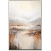 Art Remedy Natural Cascades Canvas Muted Abstract Wall Art, Silver Frame, 36" x 54"