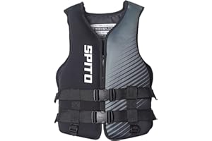 SPITO Life Jackets Vest, Adult Adjustable Safety Breathable Swimming Vest for Men and Women Paddling Life Jacket Buoyancy Aid