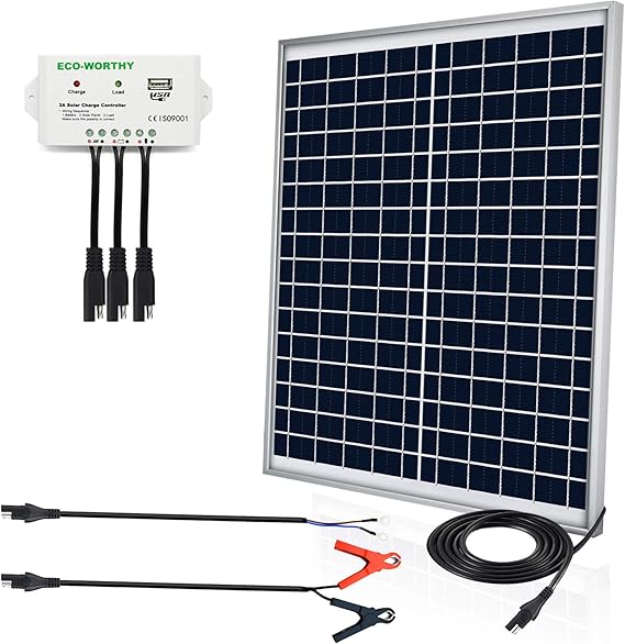 ECOWORTHY 20W 12V Solar System Kit Poly Solar Amazon.co.uk Electronics