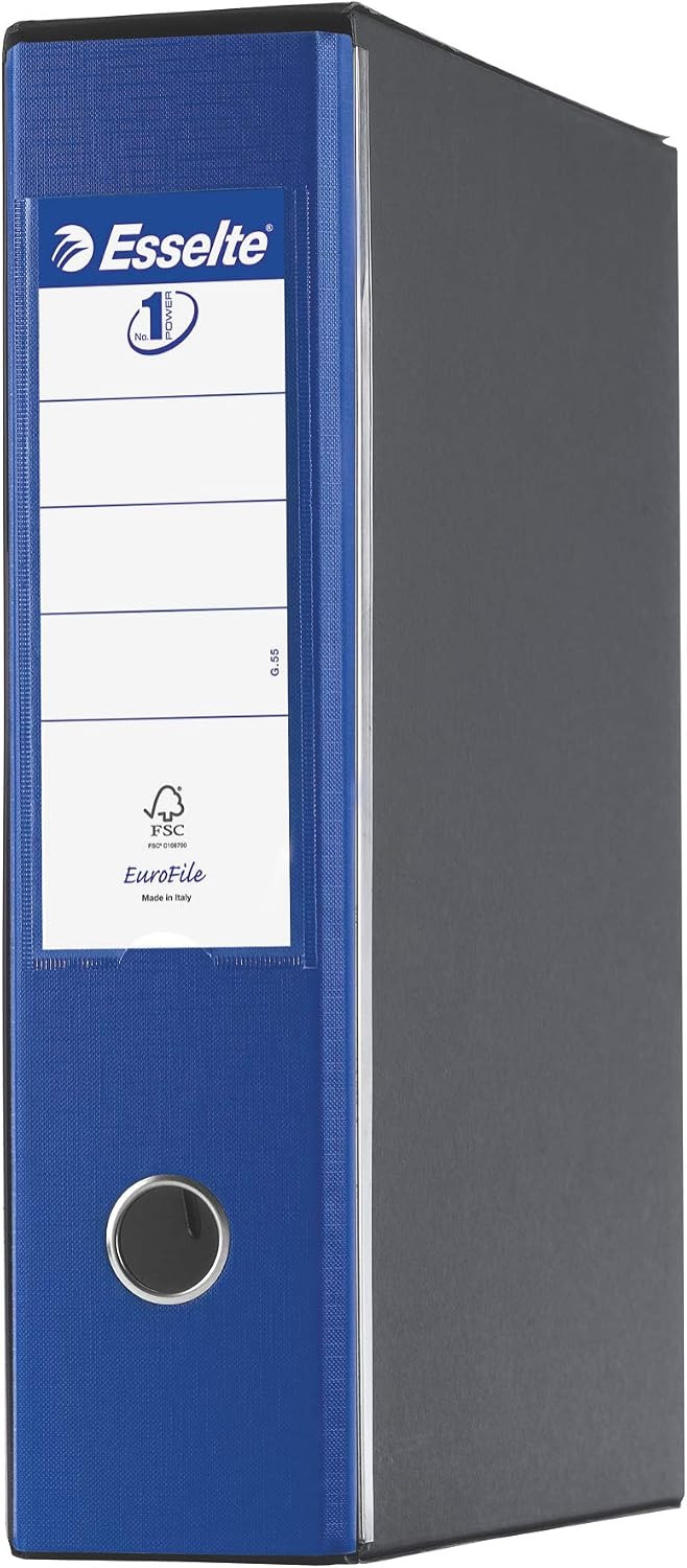 Esselte Eurofile Lever Arch File with Plastic Cover - Protocol Format Dorso 8 cm Blue