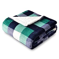 SOCHOW Buffalo Plaid Sherpa Fleece Throw