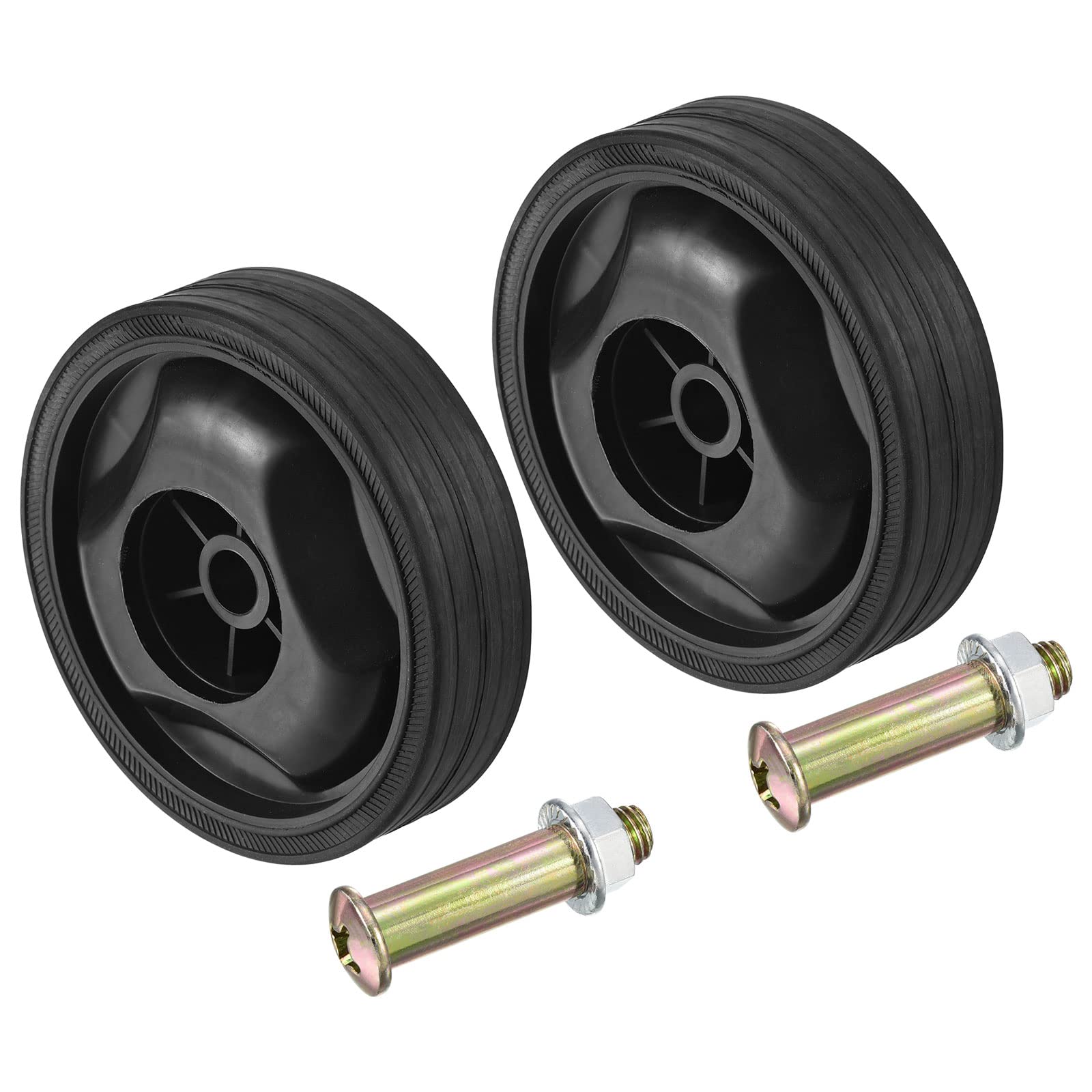 PATIKIL 4.6" Air Compressor Wheels, 2 Pack Universal Air Compressor Wheel Replacement Part with Screw & Nut with 0.5" Dia. Hole for Easy Mobility