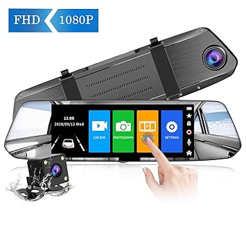 ?2019 Version? CHORTAU Spiegel Dashcam 7 Zoll Touch Screen Full HD 1080P, Weitwinkel Frontkamera und Wasserdichte Rückfahrkam