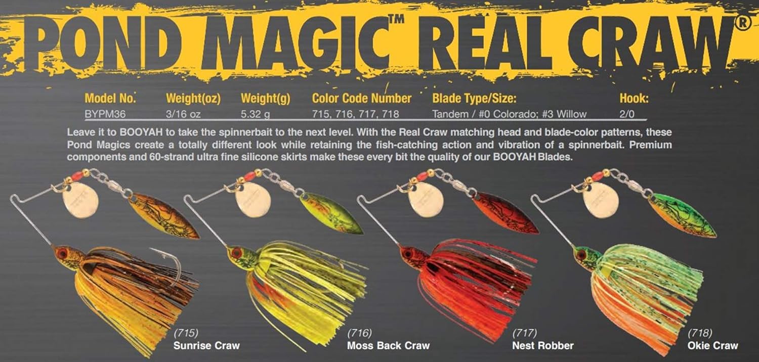 BOOYAH Pond Magic - Sunrise Craw - 3/16 oz - #0 Colorado/#3 Willow, Model:BYPM36715 : Fishing Bait Traps : Sports & Outdoors