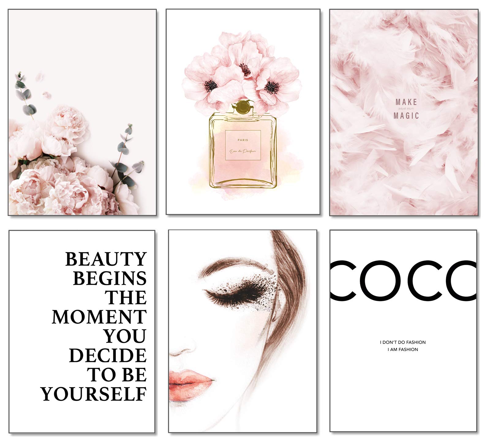 artpin® Set of 6 Posters for Living Room – Pictures Decorative Bedroom – Stylish Wall Pictures – A4 without Picture Frame (W2, 6 x A4)