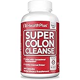 Health Plus Super Colon Cleanse 60 Day Supply of Gentle Gut Cleanse Detox, Psyllium Husk, Probiotics for Constipation Relief & Digestive Support, 240 Capsules