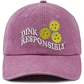 Tynqwegui Pickleball Hats for Men Women, Adjustable Embroidered Cotton Dink Responsibly Pickleball Baseball Cap
