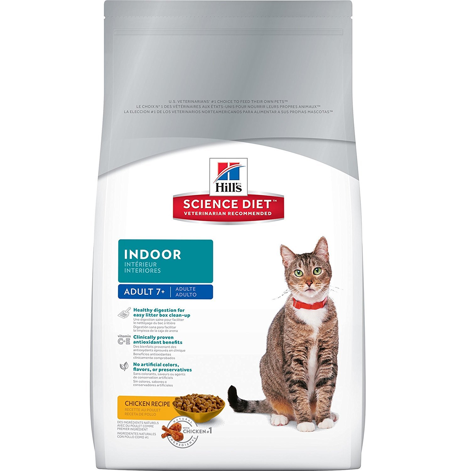 Hill's Science Diet Adult 7+ Indoor Chicken Recipe Dry Cat Food, 3.5 lb