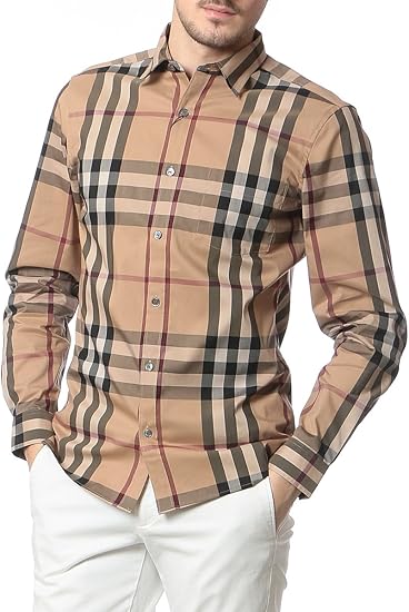 Amazon バーバリー Burberry バーバリーチェック 長袖 カジュアルシャツ キャメル 1xl 並行輸入品 シャツ 通販