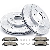 Acinoparts Front Brake Kit for Cadillac Escalade Chevy Silverado 1500 Tahoe | GMC Yukon Drilled and Slotted Brake Rotors Ceramic Brake Pads