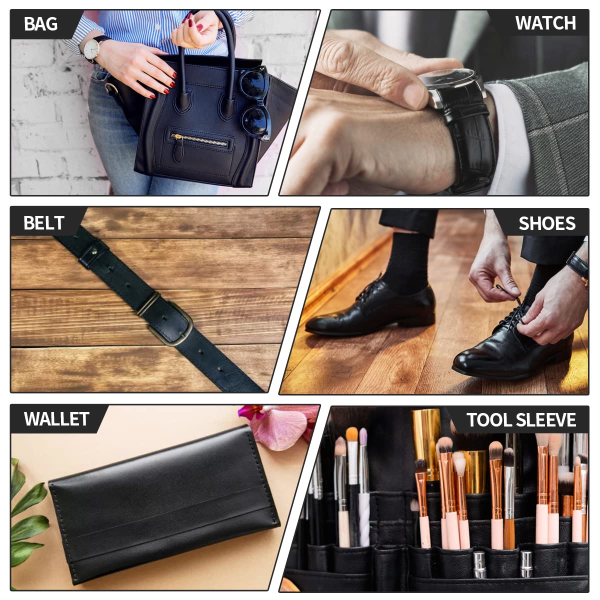 RingSun Genuine Leather Sheets for Leather Craft (2mm), Full Grain Leather for Tooling Craft Sewing(12''X24'', Black)