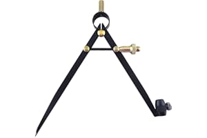 AIME LEDIN Ledin 6 Inch/150 mm French La Cible “Yankee” Dividers Compass, Quick Speed Nut, Rapid Adjust, Pencil Holder, Black Metal Finish, Flat Leg, Hardened Points, Fine Adjustment Mechanism CO150B19