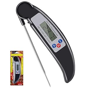 SOOSISI Digital Instant Read Thermometer Cooking Thermometer with Long Probe LCD Screen Anti-Corrosion for Oil Deep Fry BBQ Grill Smoker Thermometer