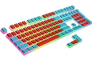 Ranked Pudding PBT Keycaps | 112 Double Shot Translucent ANSI US & ISO Layout | OEM Profile for RGB Mechanical Gaming Keyboar