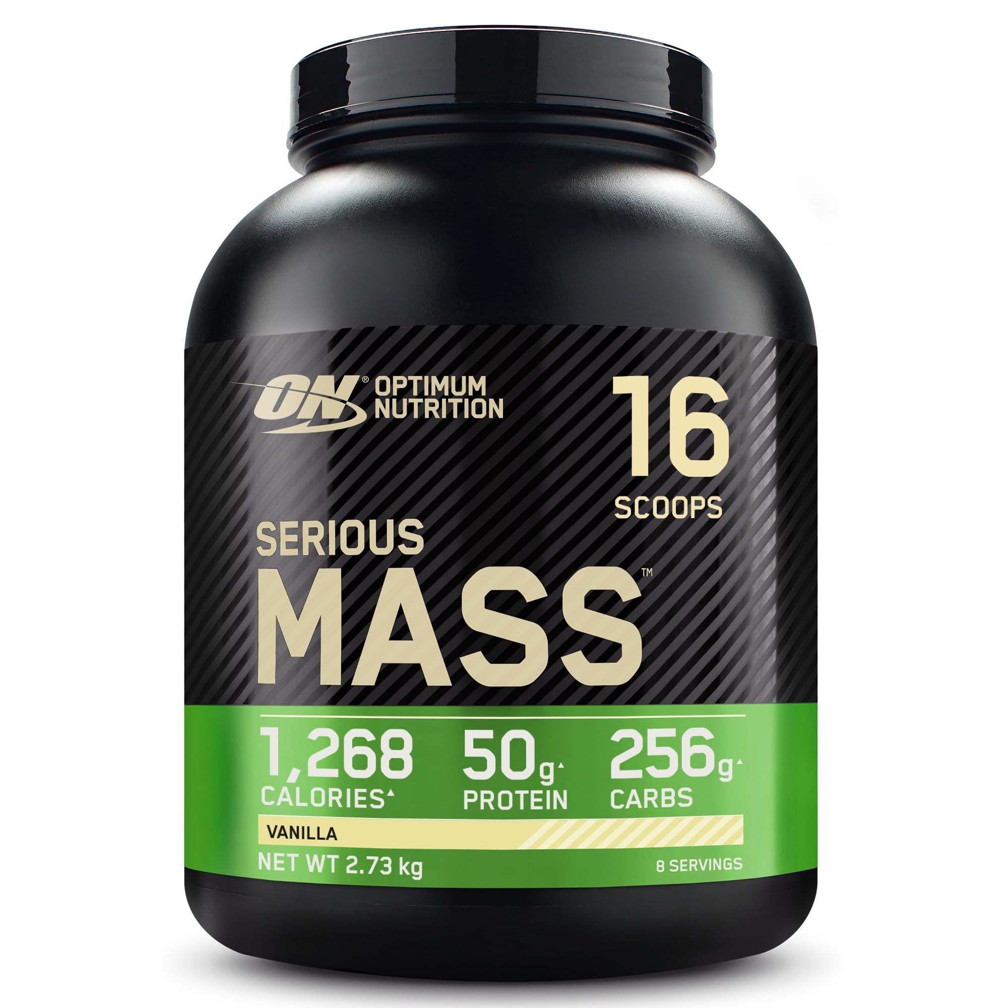 Optimum Nutrition Serious Mass Protein Powder High Calorie Mass Gainer with Vitamins, Creatine and Glutamine, Vanilla, 8 Servings, 2.73 kg, Packaging May Vary