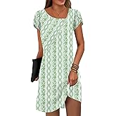 ETCYY Women's Sundresses Petal Short Sleeve Summer Dresses Swimsuit Cover Up Shirt Bathing Square Neck Button Beach Dress