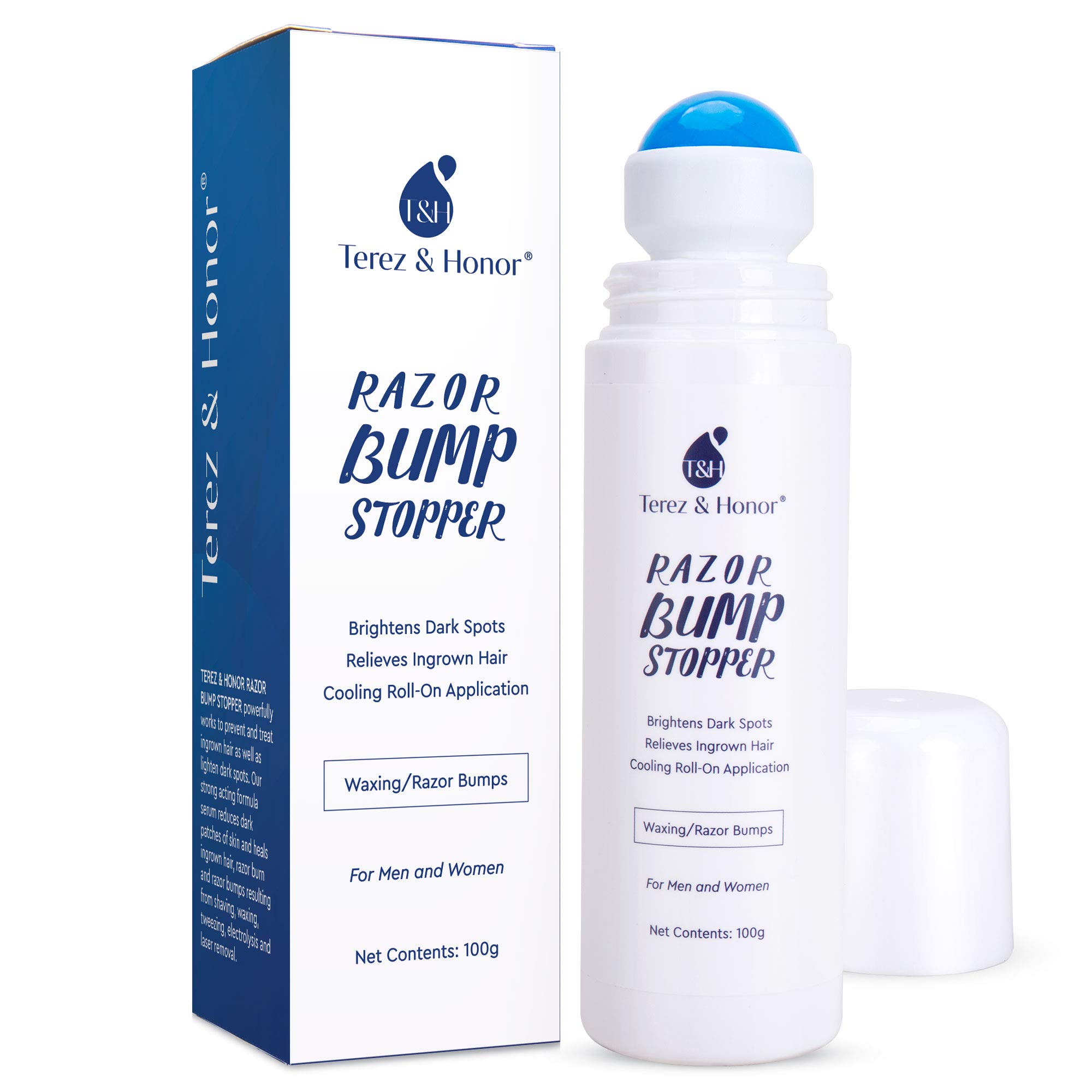 Razor Bump and Ingrown Hairs Serum - After Shave Solution Roll-On for Ingrown Hairs, Razor Burns and Razor Bumps for Men and Women