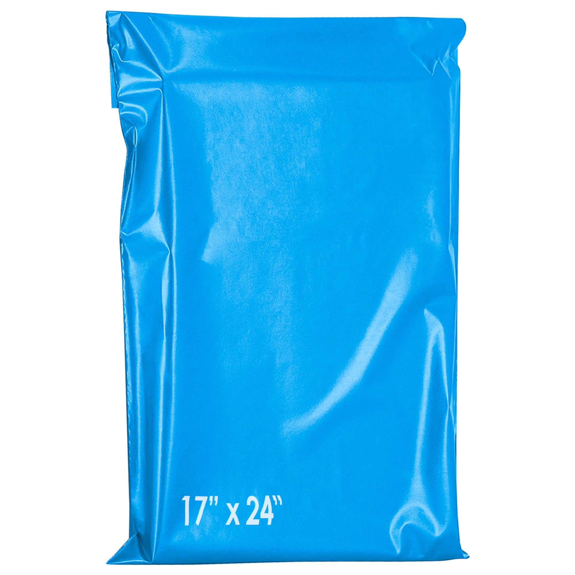60 Mixed Mailing Postal Self-Seal Closure Plastic Bags, 17x24 Inch Size Envelopes for Posting Clothes, Postal, Packaging, Shipping Bags Tempered Proof, Secure Medium Large Postage Bags Sizes Blue