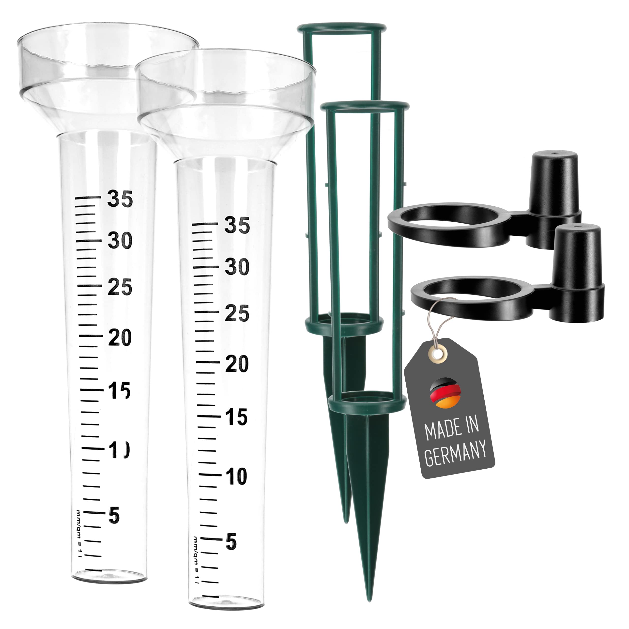 Lantelme 4216 Set of 2 Rain Gauge with Spike plastic colour: clear
