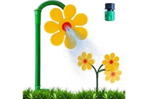 Crazy Daisy Sprinkler - 360° Rotating Dancing Flower Water Sprinkler with Adapters for Lawn & Garden, Fun Irrigation Tool for