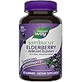 Nature’s Way Sambucus Elderberry Immune Support Gummies for Kids & Adults* with Black Elderberry Extract, Vitamin C, Vitamin D3, and Zinc, 60 Gummies (Packaging May Vary)