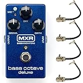 MXR M288 Bass Octave Deluxe Effects Pedal Bundle with 4 MXR Right Angle Patch Cables