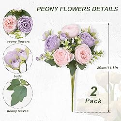 MARTINE MALL 2 Packs Peonies Artificial