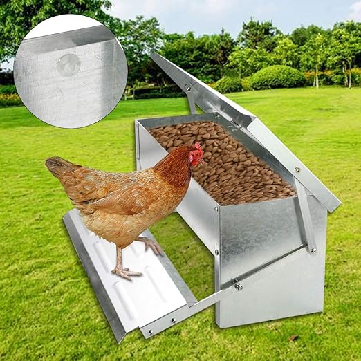 Shoze Chicken Feeder 5kg Automatic Treadle Self Opening Aluminium