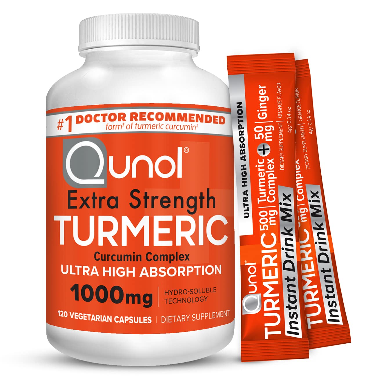 Curcuminol Mua Qunol Turmeric Curcumin Capsules + Drink Sachets, 1000mg Extra ...