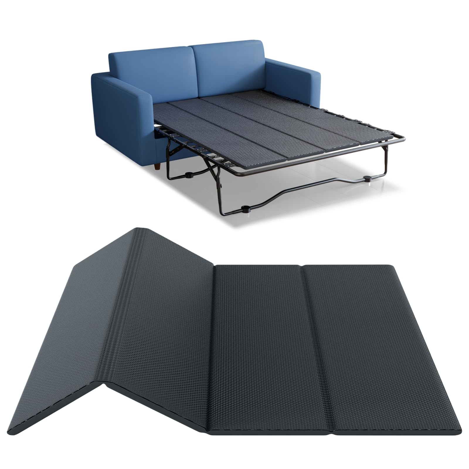 Photo 1 of Yarfyk Foldable Box Spring, Bunkie Board, Bed Support Slats for Support No Assembly Needed, Twin Size, 48 x 48 in