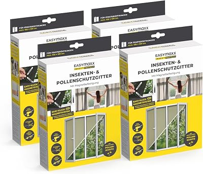 EASYmaxx Insect Protect Insect & Pollen Screen 130 x 150 cm 4 Pieces