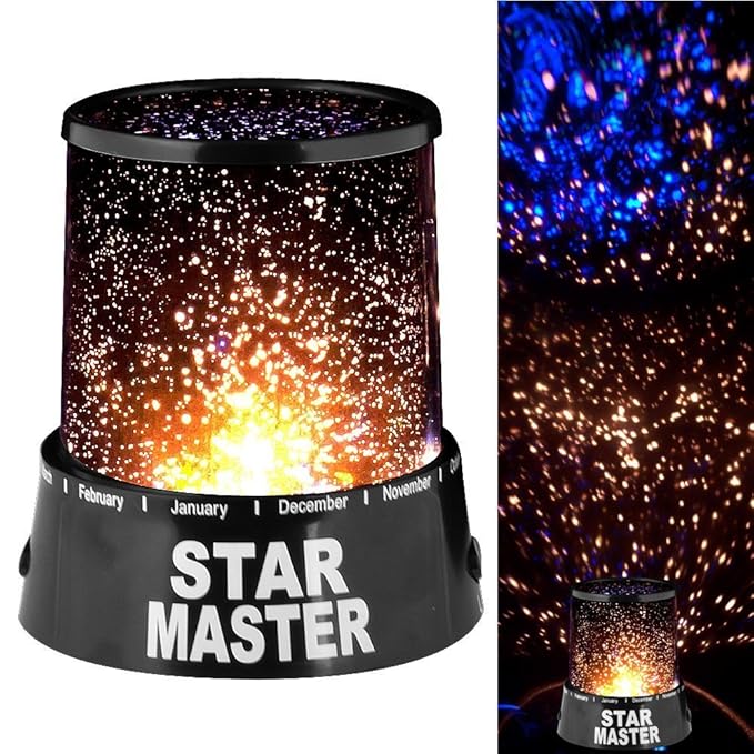 FWQPRA Star Master Projector with USB Wire Turn Any Room Into A Starry Sky Colorful Romantic LED Cosmos Star Master Sky Starry Night Projector Bed Light Lamp. Night Lamp