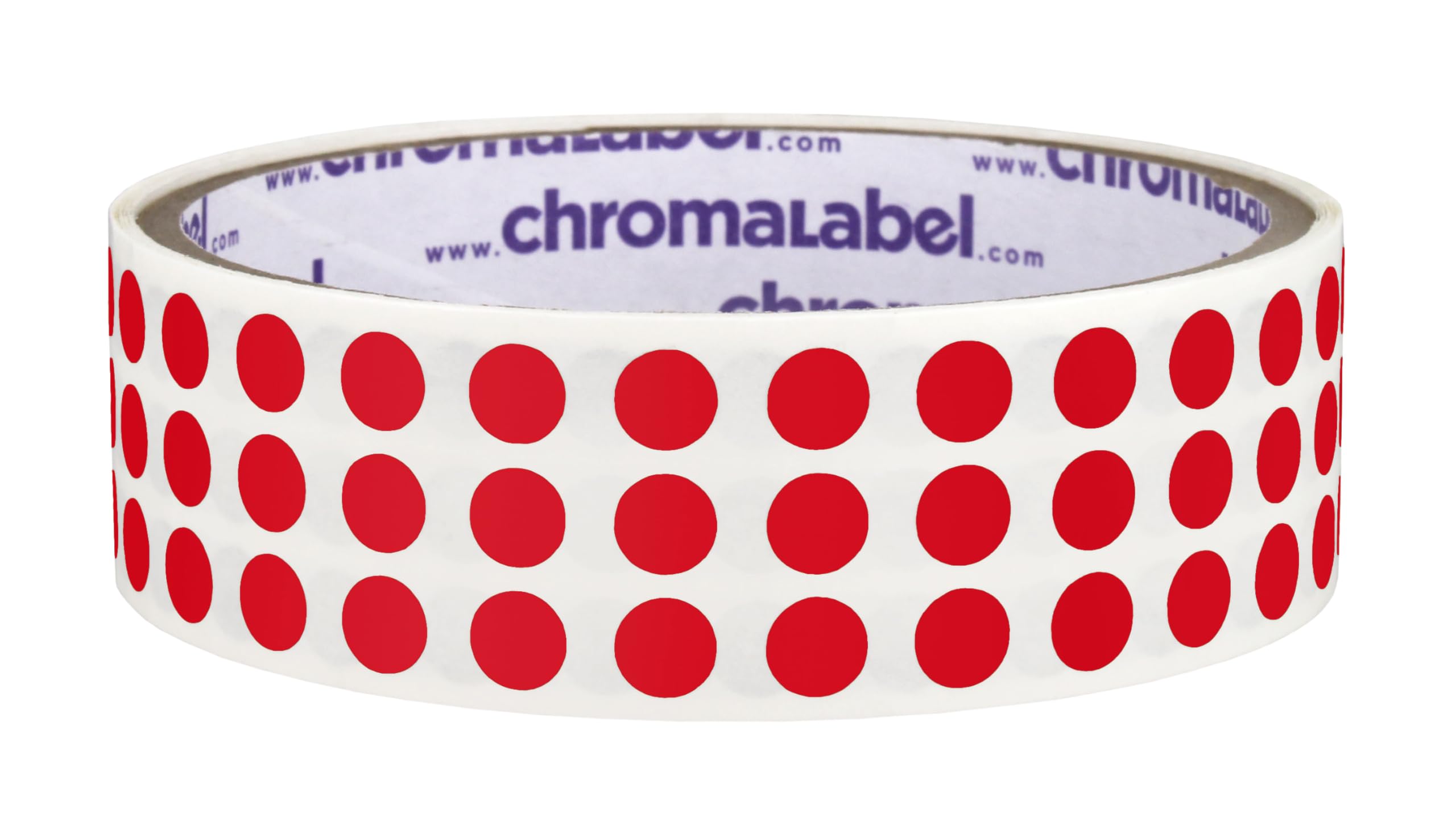 ChromaLabel 6.35mm (1/4 Inch) Round Permanent Color-Code Dot Stickers, 1000 per Roll, Red โ image 1