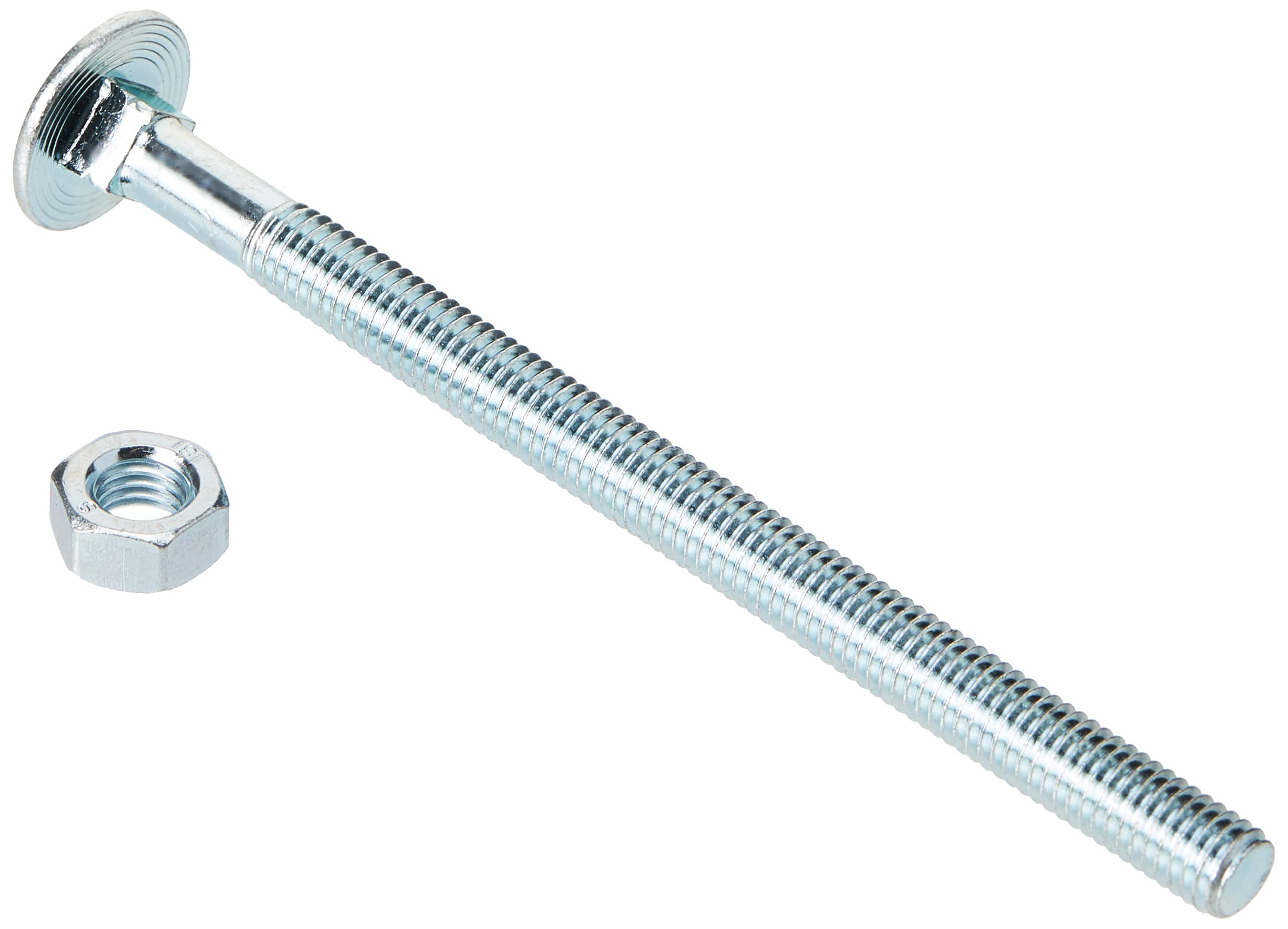 AHCMetric MILD Steel Cup Square Bolts with Nuts (ZINC & Clear) M8 X 120mm (Pack of 10)