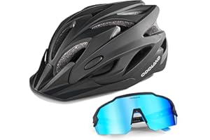 Odoland Adult Bike Helmet with Cycling Sunglasses,Bicycle Helmet Mountain Road Bike Cycling Certified Lightweight Adjustable 