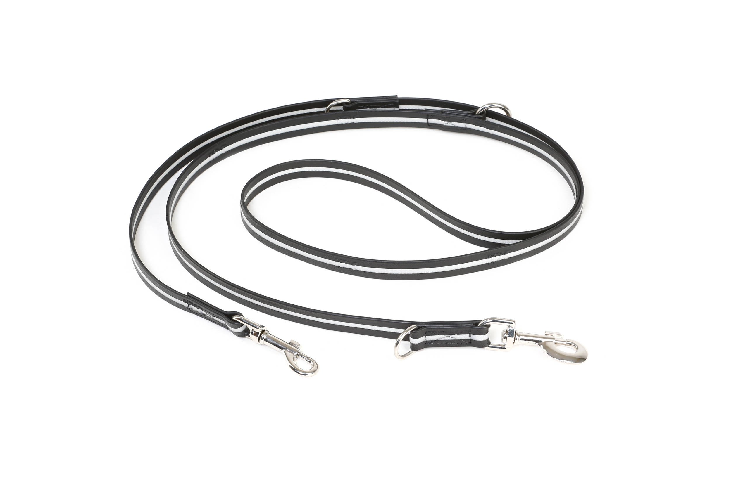 Julius-K9 IDC Lumino Adjustable Phosphorescent Leash, 19 mm x 2.2 m, Black