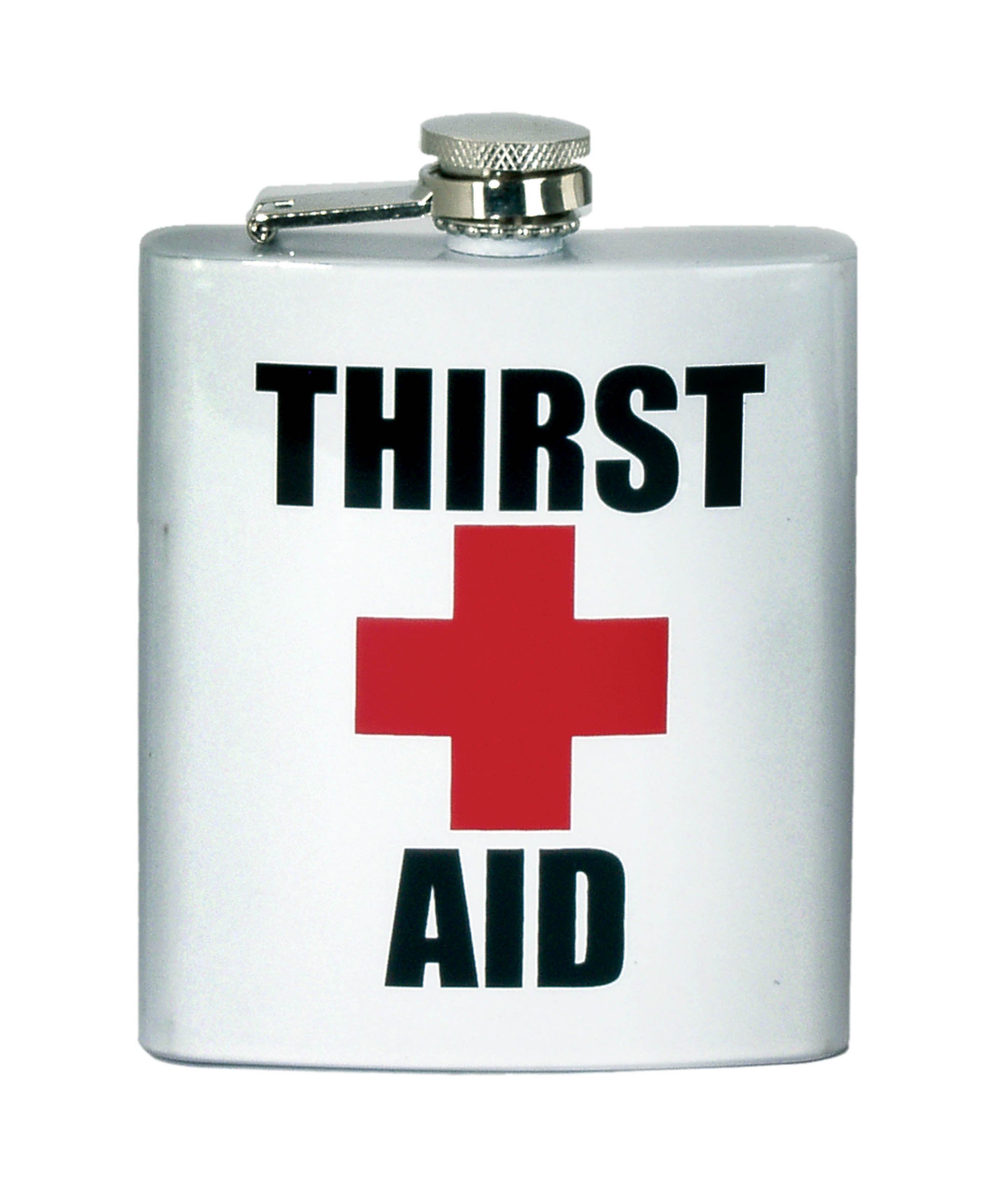 Spoontiques 15770 Hip Flask, Stainless Steel, White