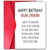 GYYsweetus Happy Birthday Card for Best Friend, Coworker Birthday Card, Funny Bday Gift for Classmate Bestie Men Women Him Her Cousin Brother (Laugh at Our Own Jokes)