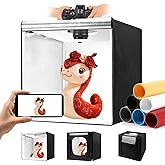 Photo Light Box, 10/12/16/20/24/32 Inch Portable Photo Studio LightBox, CRI>95 189 Light Beads Shooting Tent Kit with 6 Color