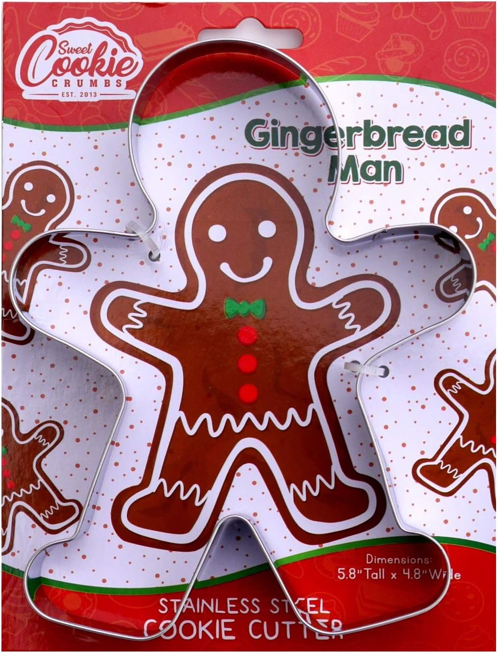 5.8" Large Gingerbread Man Cookie Cutter - Stainless Steel
