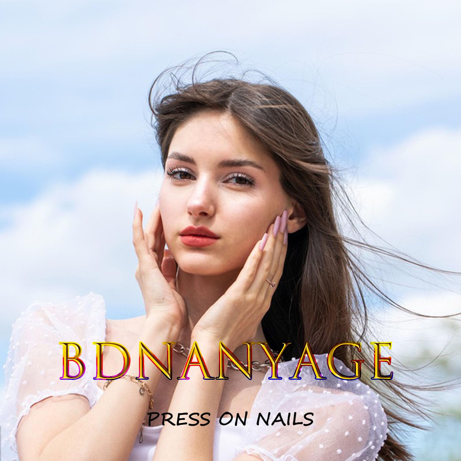 Nails Red Press on Nails Medium Almond Heart Fake Nails Matte False Nails with Line Design Nude Pink Glue on Nails Glossy Acrylic Nail Full Cover Stick on Nails for Women 24 Pcs - Image 7