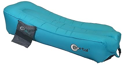 Portal Unisex – Erwachsene Jersey Bag Luft aufblasbare Liege Air Lounger Campingliege Gartenliege Sitzsack Sofa, Blau 1 Perso