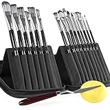 Artist Paint Brush Set,15 Different Sizes Paint Brushes Suitable for Acrylic, Watercolor, Oil and Gouache Painting, Perfect P
