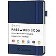 JUBTIC Password Keeper Book with Alphabetical Tabs. Medium Size Password Book for Seniors, Internet Website Address Log in Detail. Hardcover Password Notebook for Home Office, Navy Blue