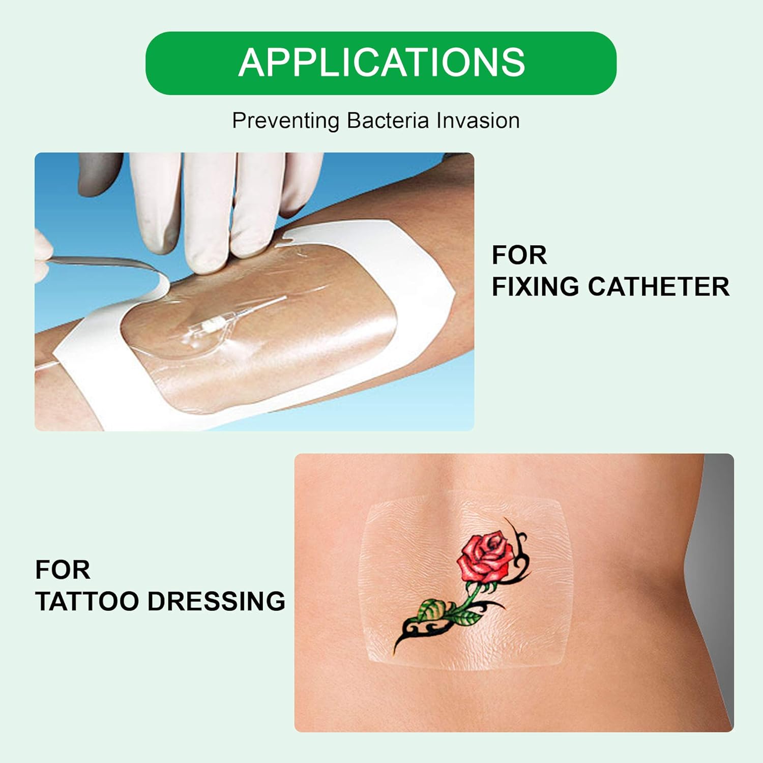 110PCS Waterproof Transparent Film Dressing 2 3/8" x 2 3/4", Wound Cover Bandage Tape,Sterile Protection, Adhesive First Aid Bandage Pads Fits for Post-Surgical, Medical Appliance: Health & Personal Care