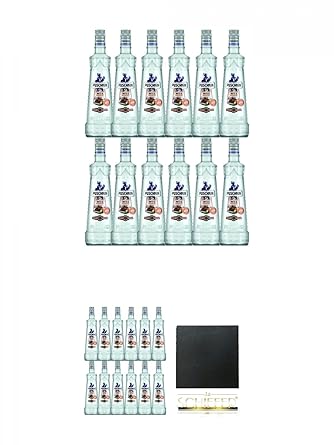 Puschkin Nuts & Nougat 12 x 0,7 Liter + Puschkin Nuts & Nougat 12 x 0,7 Liter + Schiefer Glasuntersetzer eckig ca. 9,5 cm Dur
